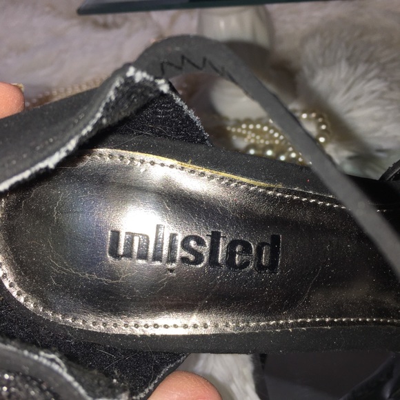 Unlisted by Kenneth Cole black ankle strap stiletto heel. Size 5 - Picture 5 of 11